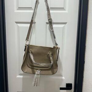 Sole Society Tan Crossbody Bag with Adjustable Strap and Slouchy Shape